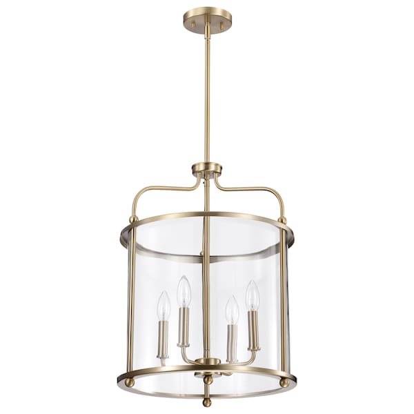 Nuvo Yorktown 4-Light Pendant - Burnished Brass Finish - Clear Glass 60/7936 - main